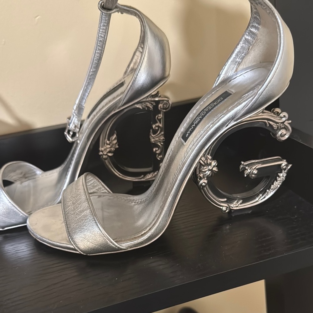 Size 6 Sexy Silver Dolce & Gabbana GOD Heels